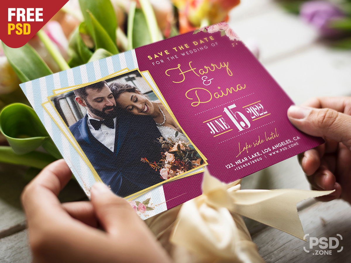 elegant wedding invitation psd template - psd zone