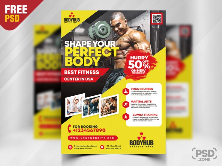 Gym Promotion Flyer PSD Template