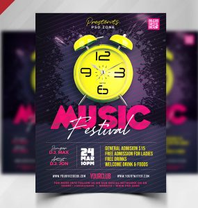 Modern Music Festival Party Flyer PSD