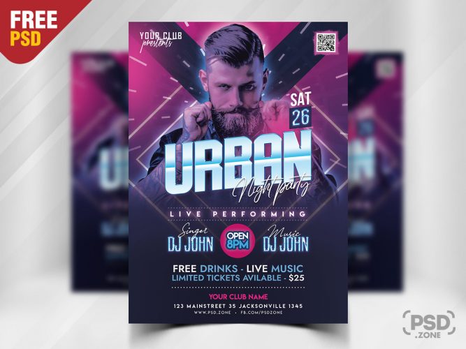 Urban Night Party Flyer PSD - PSD Zone