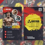 Vertical Gym Trainer Business Card PSD
