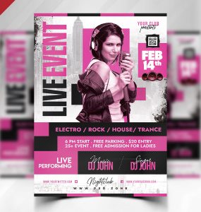 Awesome Live Music Event Flyer PSD