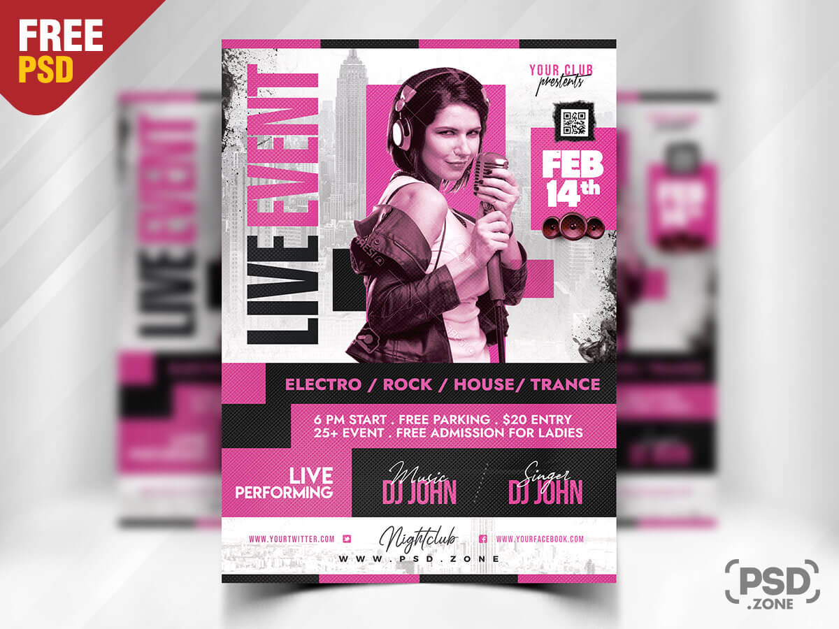 Awesome Live Music Event Flyer Psd Psd Zone