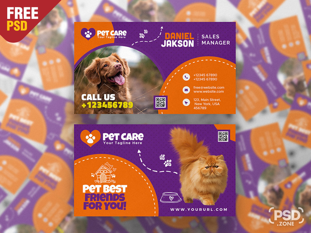 Pet Shop Business Card PSD Template PSD Zone