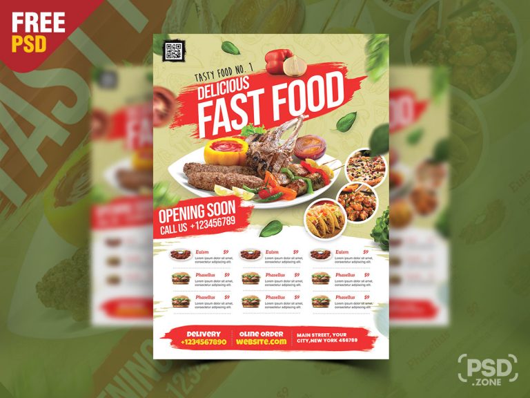 Restaurant Promotion Flyer Design PSD - PSD Zone