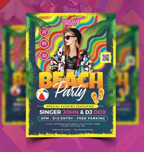 Beach Party Flyer Design PSD