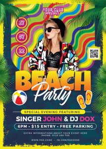 Beach Party Flyer Design PSD