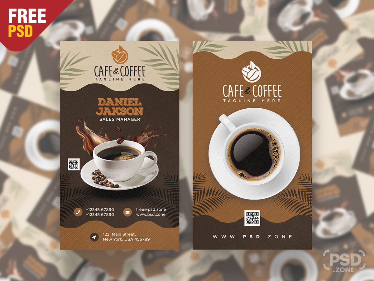 Coffee Shop Business Card PSD - PSD Zone With Regard To Coffee Business Card Template Free