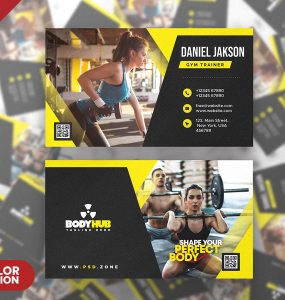 Fitness Gym Trainer Business Card PSD