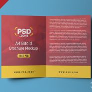 A4 Bifold Brochure Mockup PSD (Left and Right)