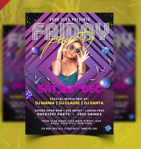 Music Club Friday Night Party Flyer PSD