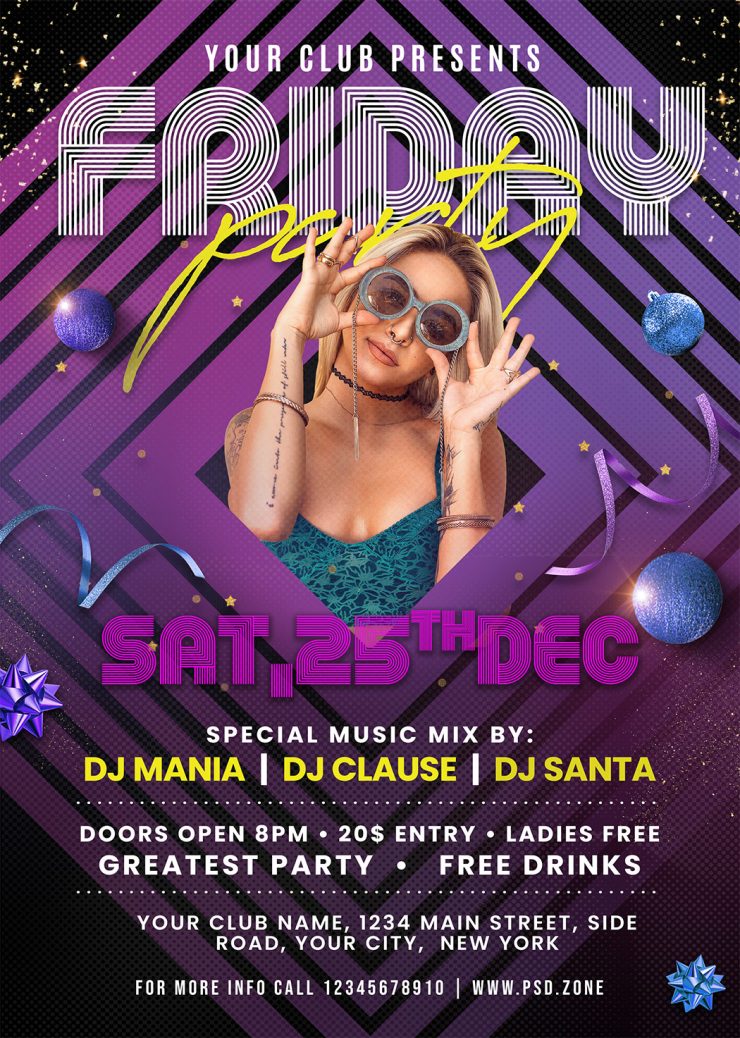 Music Club Friday Night Party Flyer PSD PSD Zone