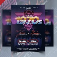Classic Retro Style Party Flyer PSD