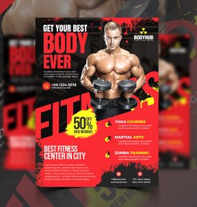 Gym Fitness Promotion Flyer PSD