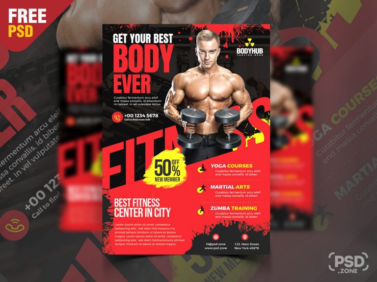 Gym Fitness Promotion Flyer Psd Psd Zone