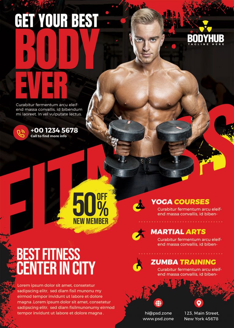 Gym Fitness Promotion Flyer PSD - PSD Zone