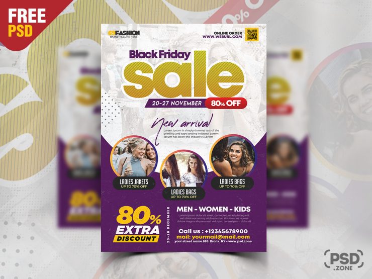 Black Friday Season Sale Flyer PSD