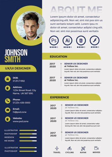 A4-Designer-Resume-PSD-Template-Preview - PSD Zone