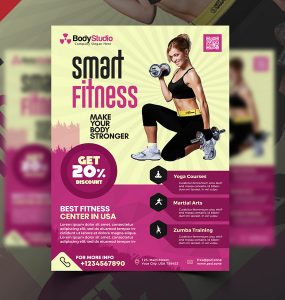 Clean Gym Fitness Business Flyer PSD