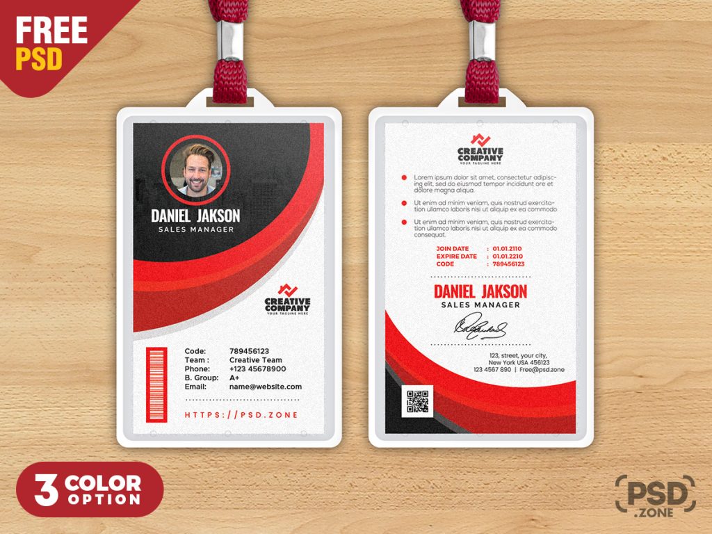 Minimalist Photo ID Cards Template PSD - PSD Zone