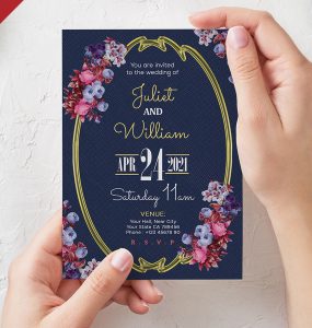 Beautiful Wedding Invitation Card PSD