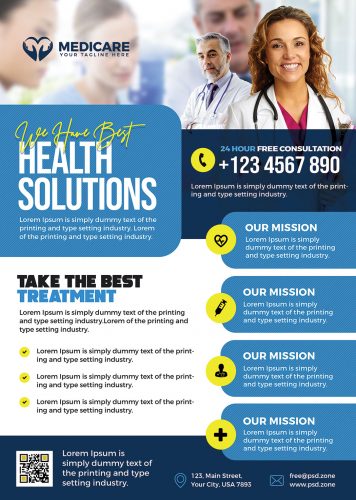 Medical and Health Services Promotional Flyer PSD - PSD Zone