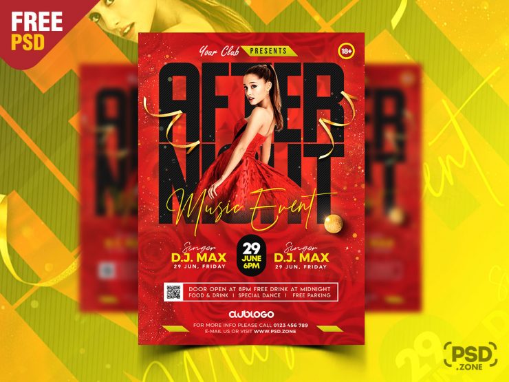 After Night Music Party Event Flyer PSD