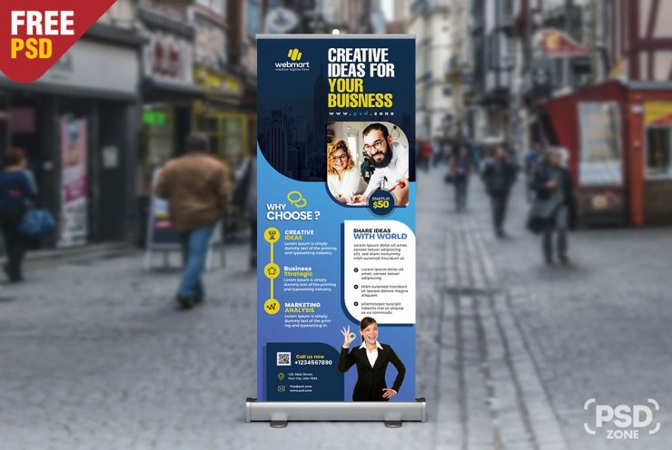 Corporate Creative Business Rollup Banner PSD