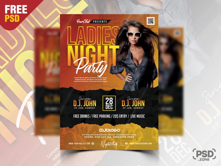Premium Ladies Night Party Flyer PSD