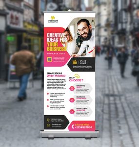 Advertising Agency Roll up Banner PSD
