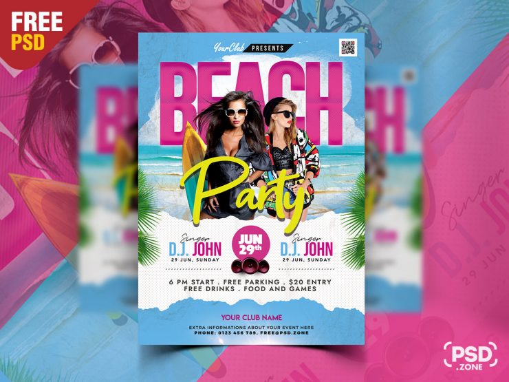 Beach Party Event Flyer PSD