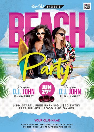 Beach Party Event Flyer PSD - PSD Zone