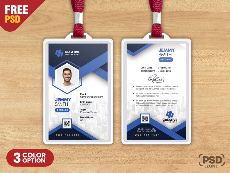 Designer Employee Photo Identity Card PSD - PSD Zone