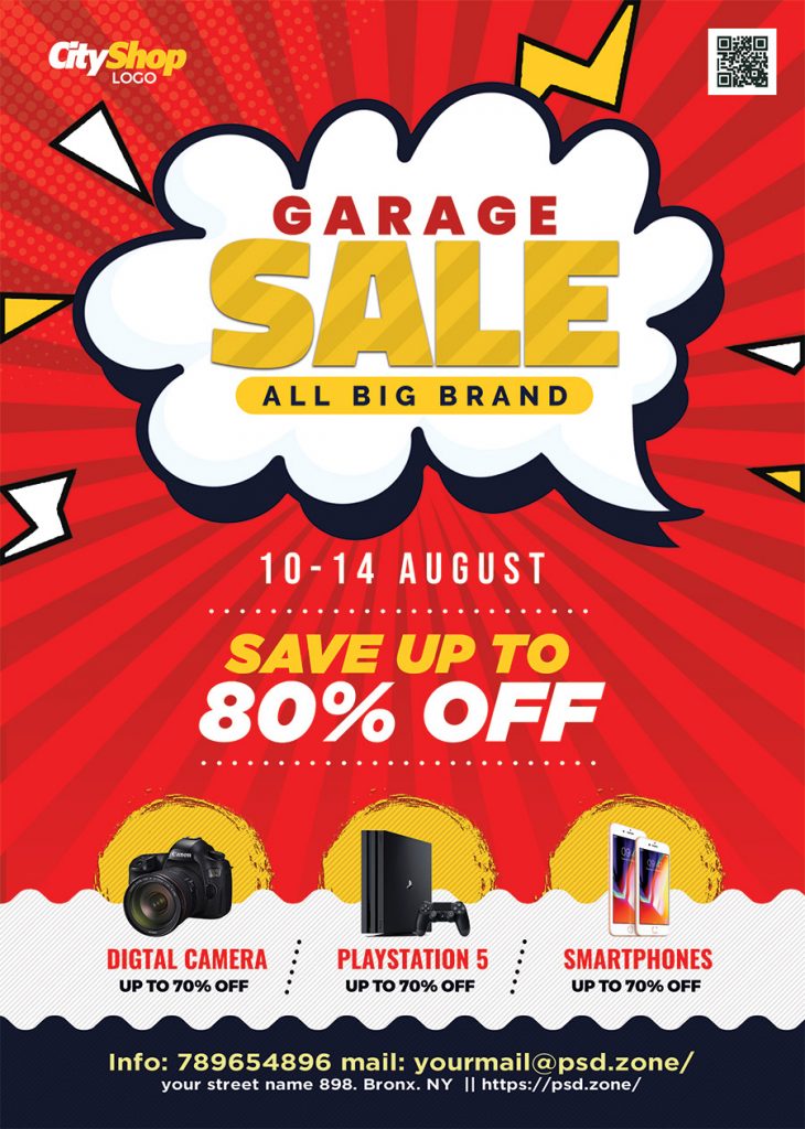 Garage Sale Shopping Flyer PSD