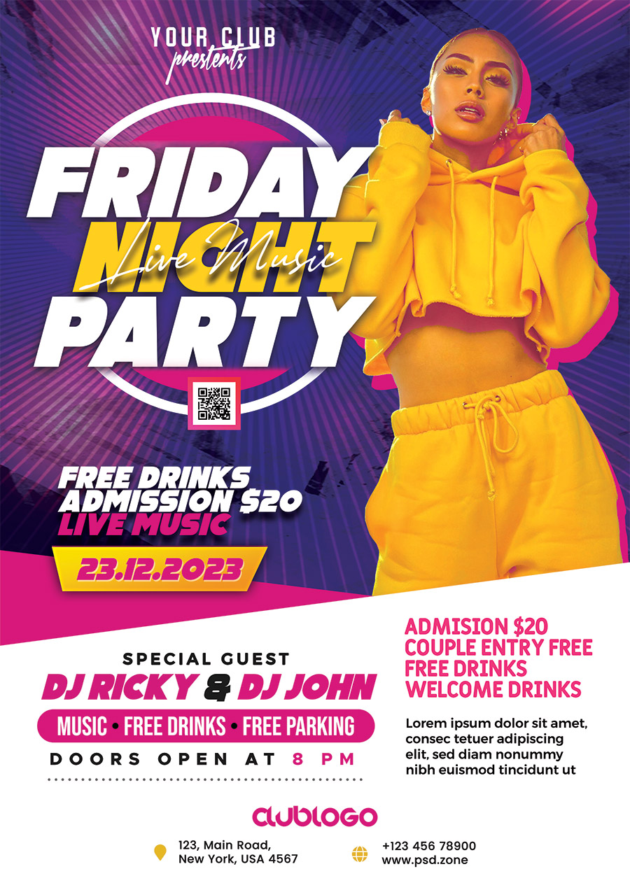 Best Club Party Flyer PSD Template - PSD Zone