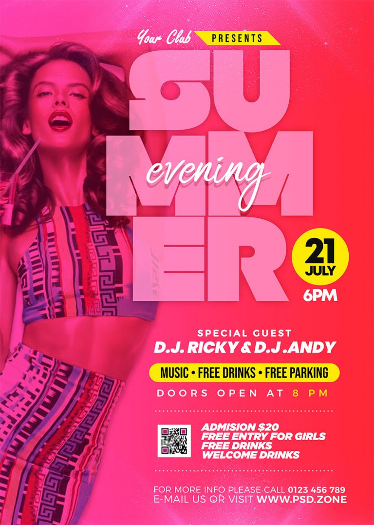 Summer Evening Party Flyer PSD - PSD Zone