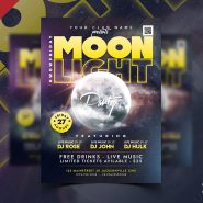 Moon Light Night Party Flyer PSD