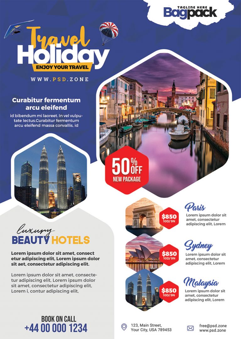 Holiday Packages Advertisement Flyer PSD - PSD Zone