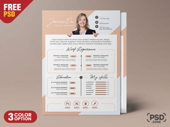 Premium and Clean Resume CV Template PSD