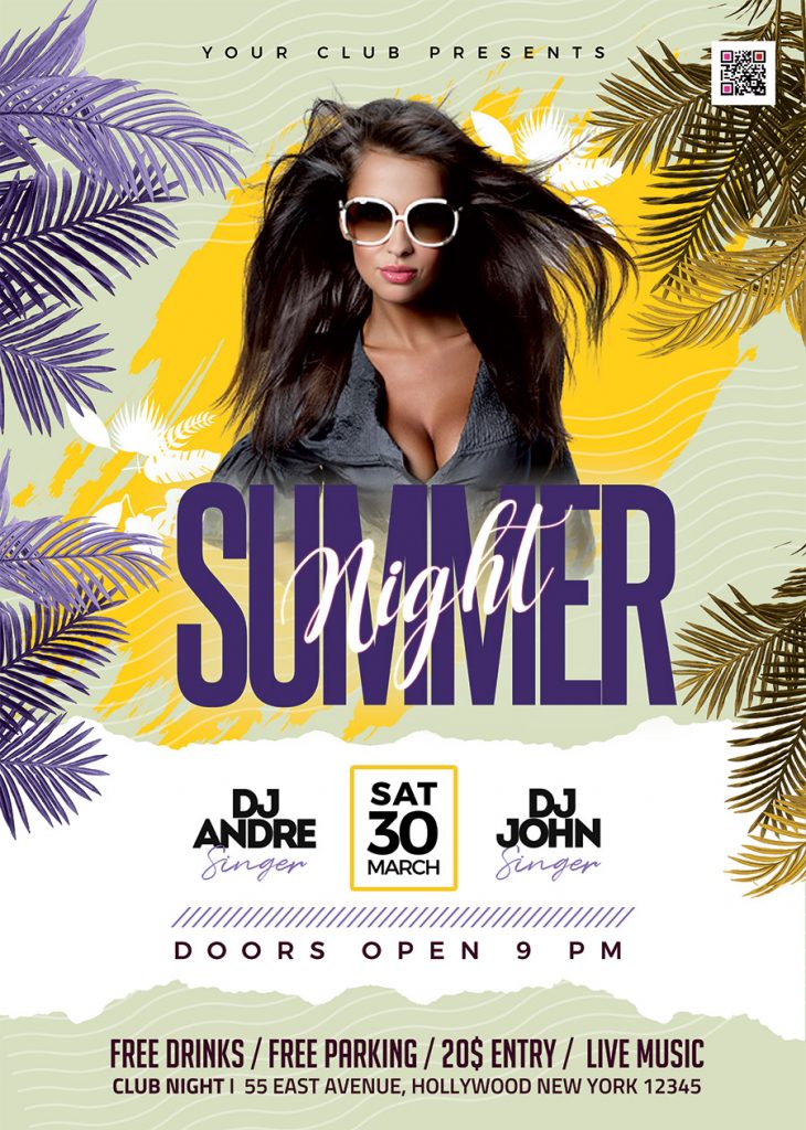 Summer Event Club Party Flyer PSD