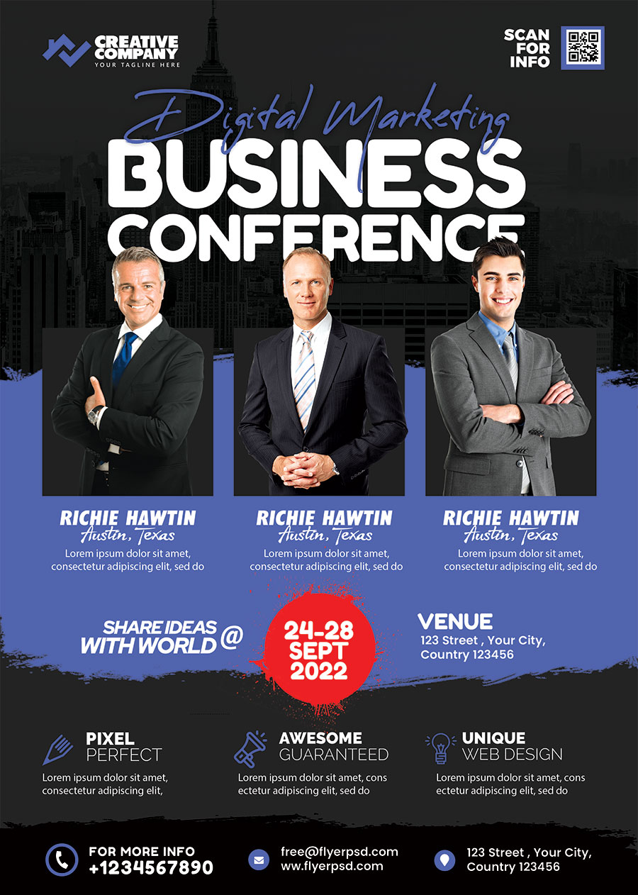 Digital Marketing Conference PSD Template PSD Zone