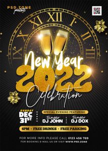 Happy New Year 2022 Party Flyer PSD - PSD Zone