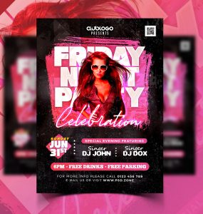 Friday Night Party Event Flyer PSD