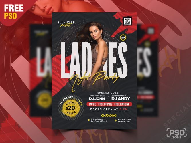 Ladies Night Party Event Flyer PSD