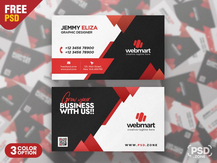 Abstract Personal Business Card PSD Template