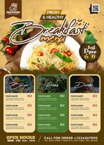 Restaurant Food Business Menu Flyer PSD Template