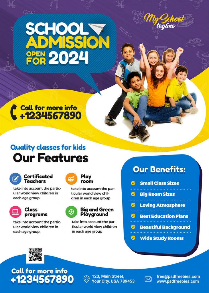 School Admission Open Flyer Design PSD