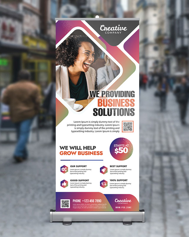 Creative Roll Up Banner Template PSD PSD Zone