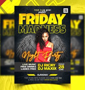 Night Club Friday Party Flyer PSD Template
