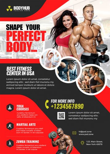 Health and Fitness Gym Premium Flyer Design PSD - PSD Zone